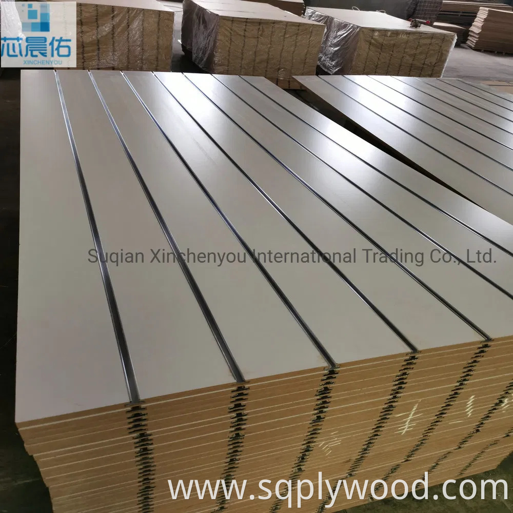 China Factory Produce 7-11 grooves Melamine Faced MDF/Slot MDF